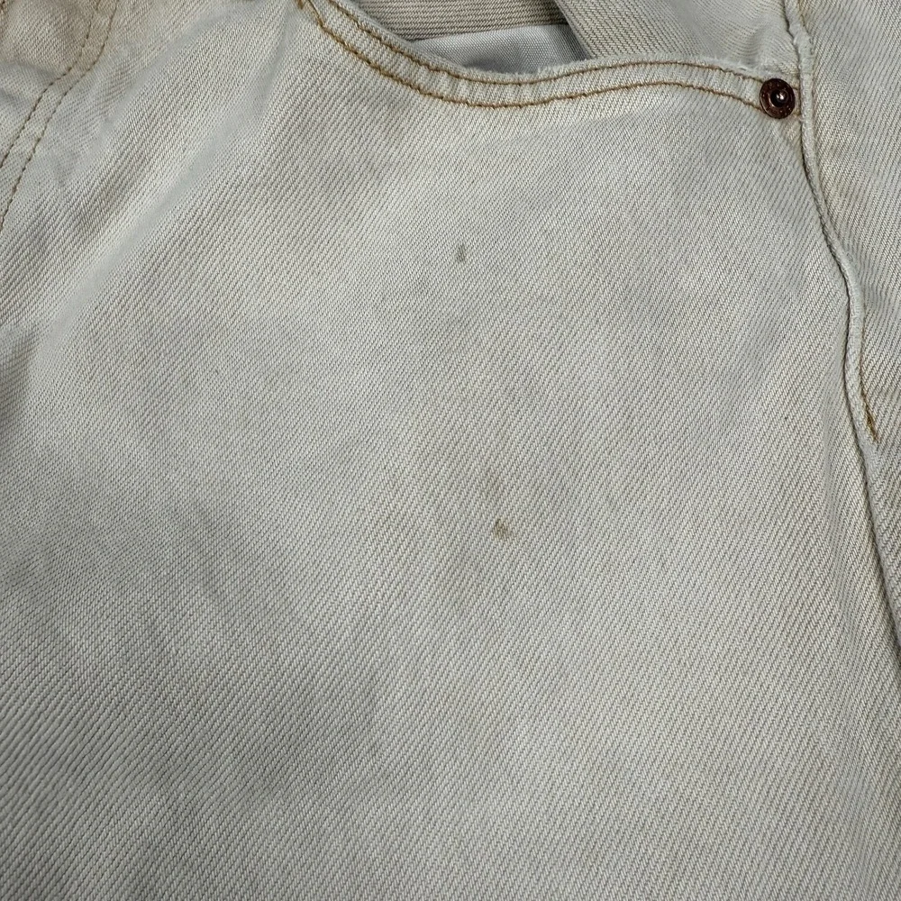 Levis 501 Original Fit Jeans Mens 34x34 Tan Beige Straight Leg Button Fly